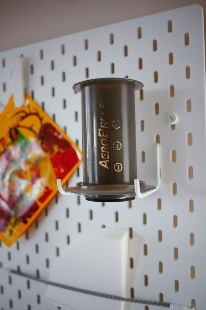 pegboard kitchen, wall storage, kitchen organization, DIY wall