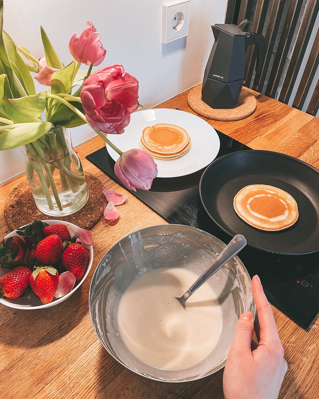 pancake batter, overnight, meal prep, breakfast hack, acid
