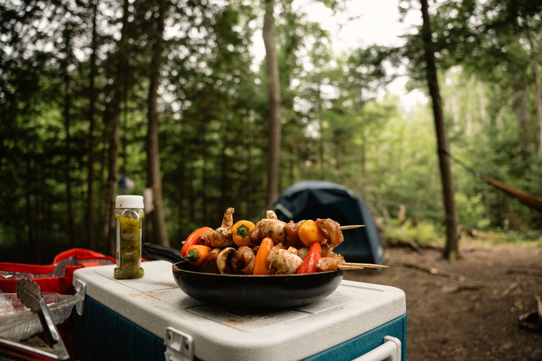 camping food, no ice cooler, camp hack, seasonal summer