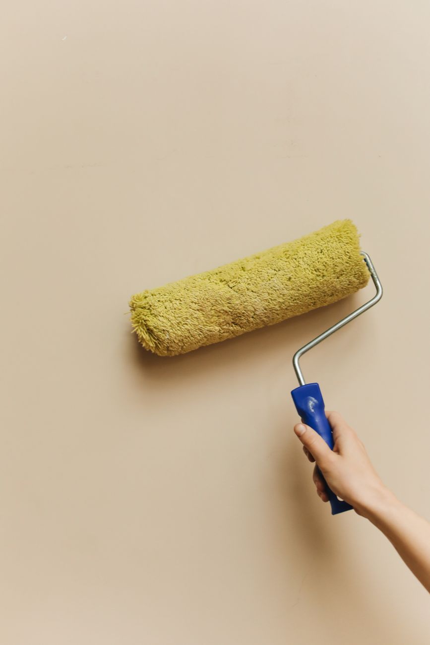 paint fast, roller, no lines, W technique, DIY, wall