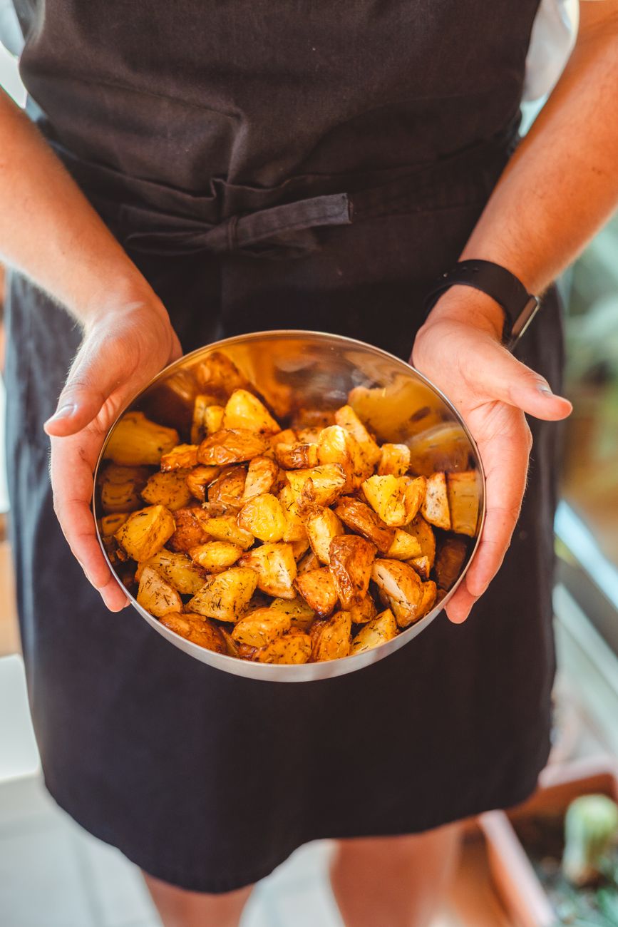 roasted potatoes, crispy potatoes, side dish, cooking tip