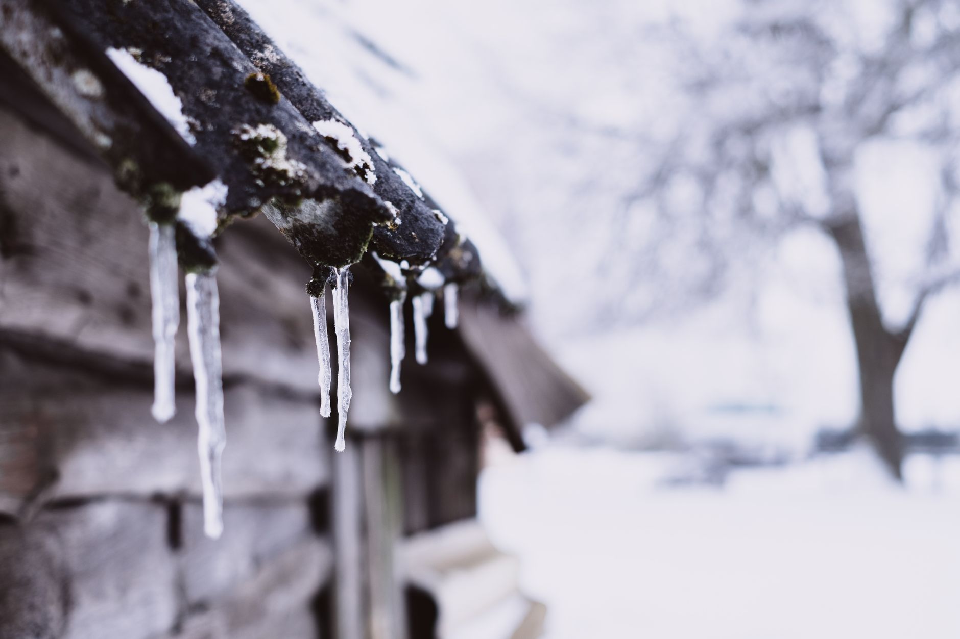 ice dams, roof, calcium chloride, pantyhose, winter home, no ladder