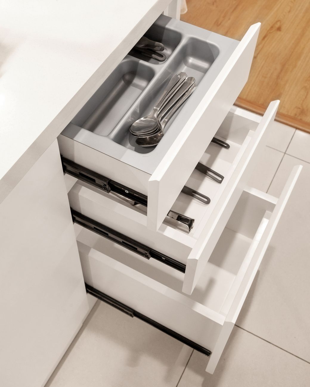 kitchen drawer, drawer organizer, cardboard hack, DIY storage