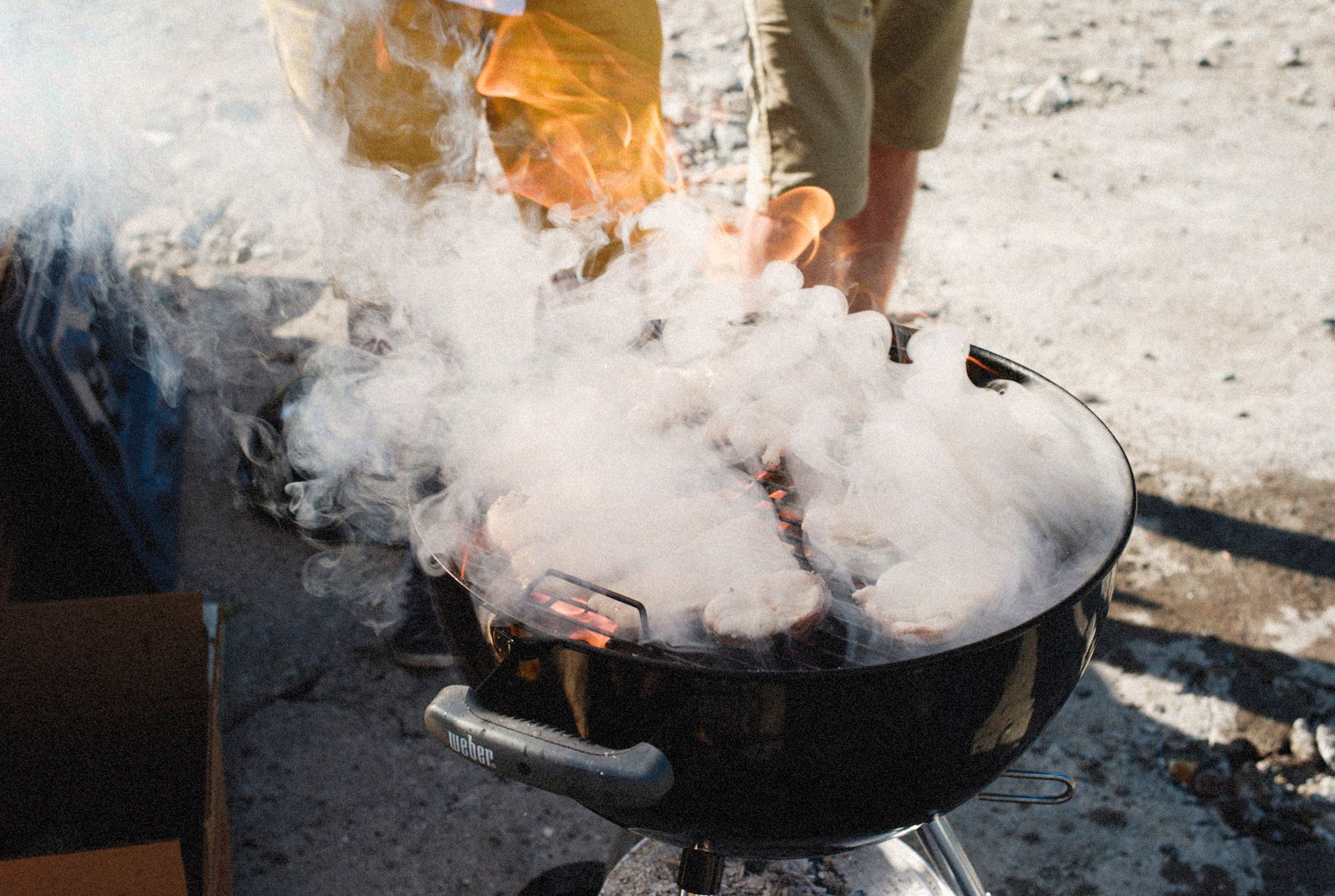 summer barbecue grill cleanup