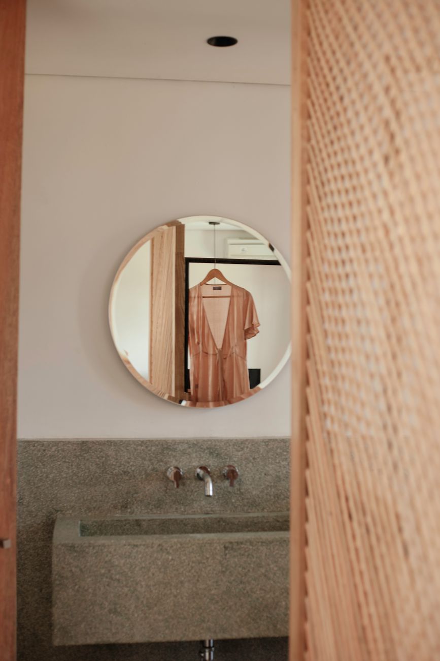 hang mirror, command strips, paint stick, wall safe, no drill